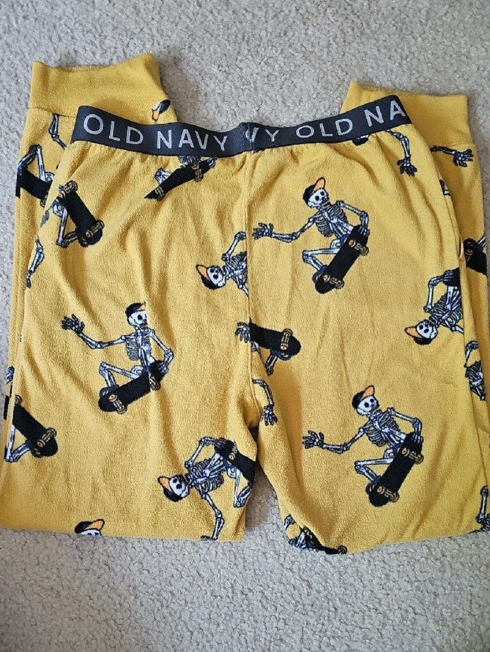 Old Navy Yellow Skateboarding Skeleton Leggings